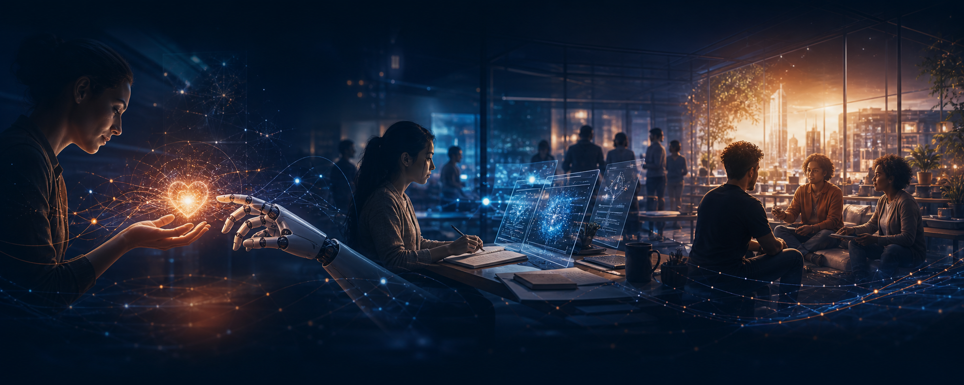 Personas colaborando en un entorno de inteligencia artificial
