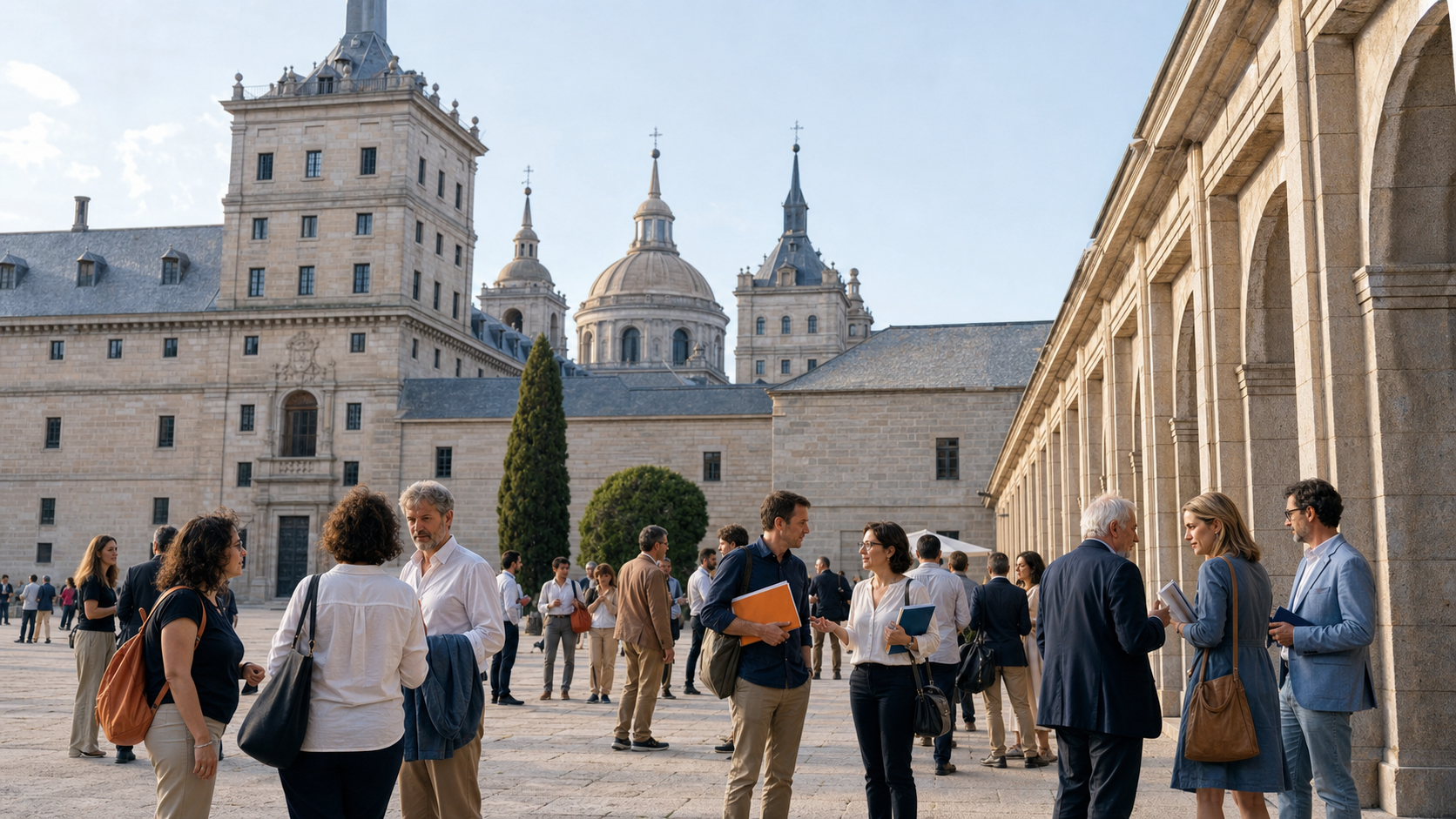 Comunidad universitaria reunida en San Lorenzo de El Escorial.